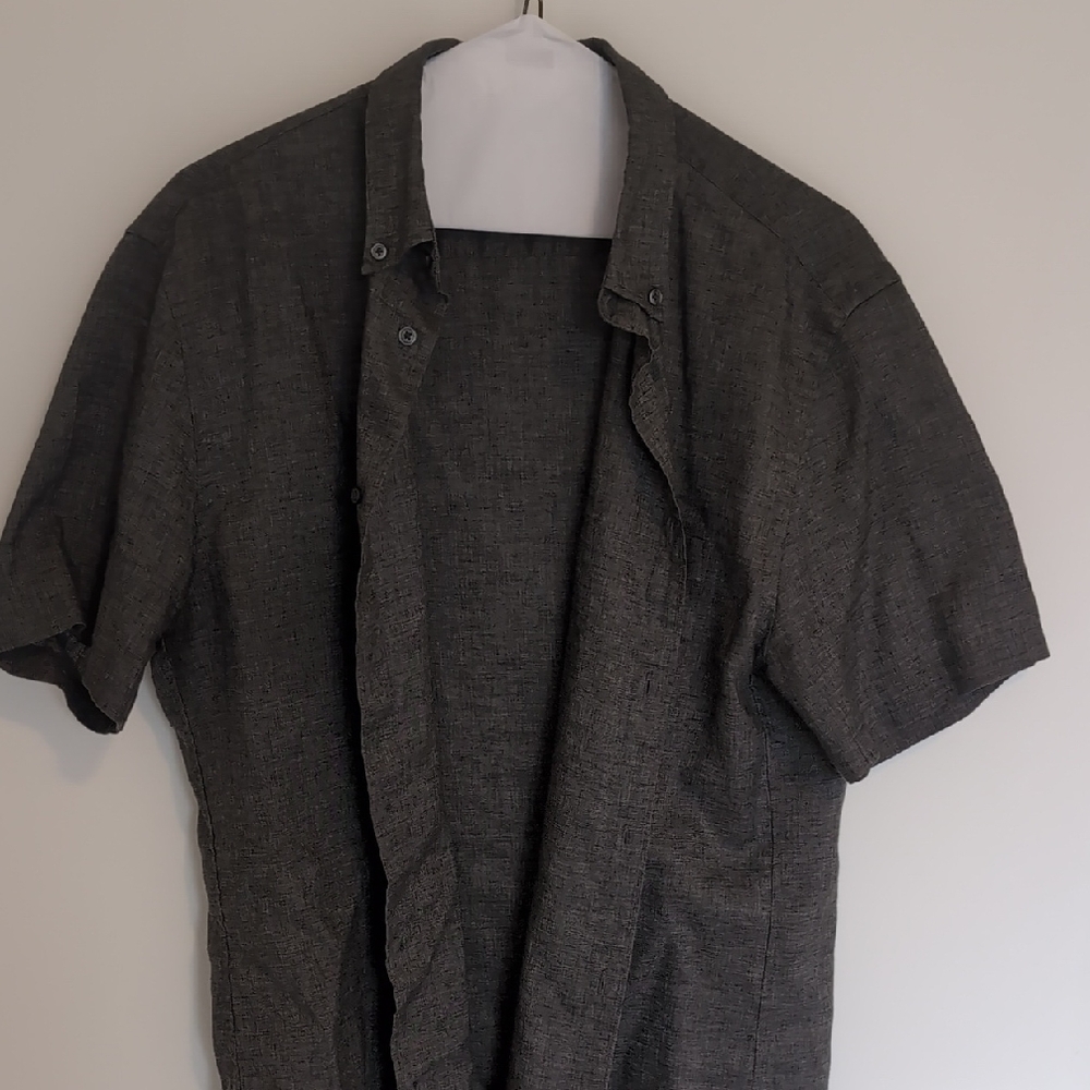 Men's Casual Gray Button Down Shirt